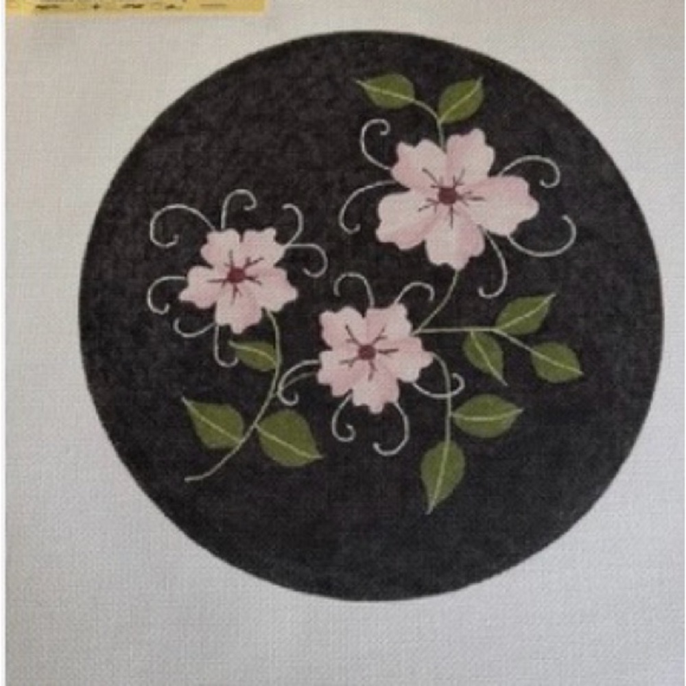 Vintage Hobb Nob Floral Accent Needlepoint Canvas by Kam Flowers